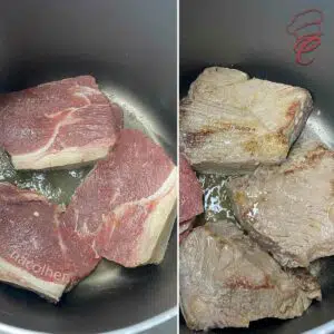 selando a carne para preparar a carne louca