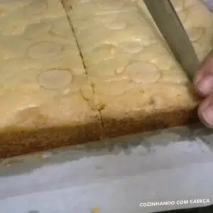 cortando o brownie
