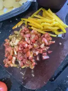 cortando os legumes