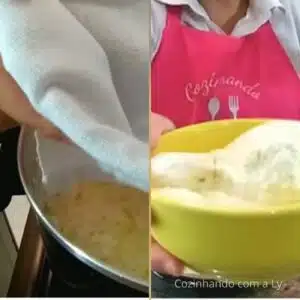 coando o leite talhado para requeijão de corte simples