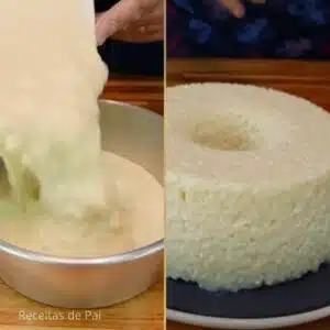 deseformando bolo de tapioca com coco