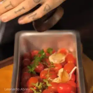 temperando o tomate confit