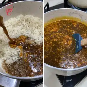 caldo de carne para arroz com carne